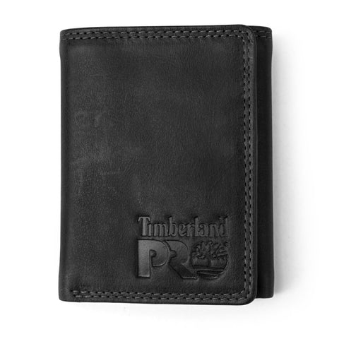 Timberland PRO Men's Leather Trifold Wallet with ID Window, Black/Bullard, One Size Timberland PRO