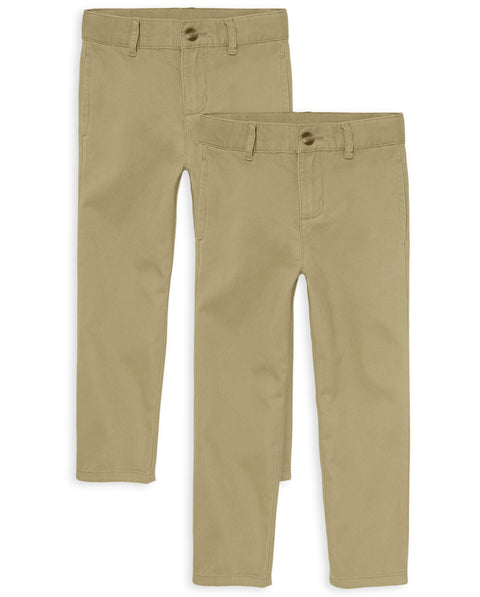 The Children's Place Boys Stretch Chino Pants,Flax 2 Pack,6