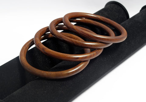 Pure Hands Chunky & Stylish Pack-of-4 Handmade Wood Bangle Bracelets for Women. Pure Hands