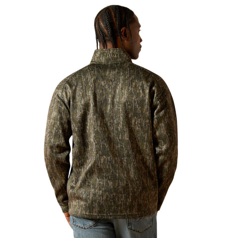 Caldwell Logo 1/4 Zip Sweater, Green Treebark Camo, Small