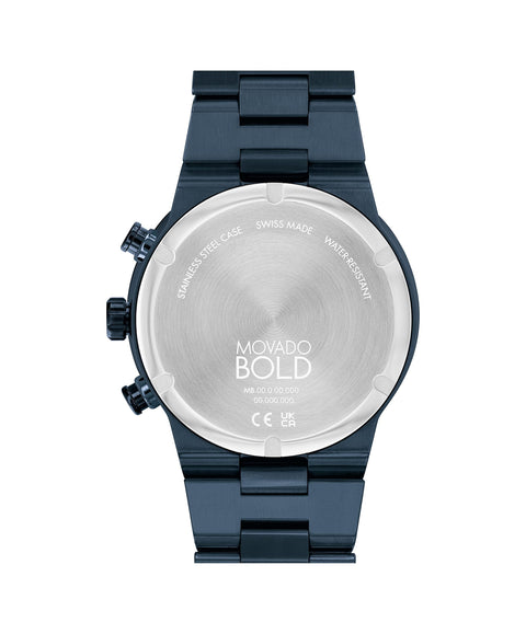 Movado Bold Fusion Men's Watch - Swiss Quartz Chronograph Movement, Stainless Steel Link Bracelet - 5 ATM Water Resistance - Luxury Fashion Timepiece for Him - 44mm Movado