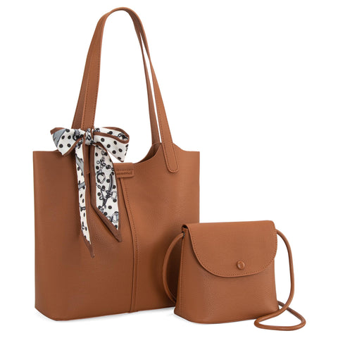 Montana West tote bag for women medium crossbody purse set 2pcs brown cute womens purses and handbags ladies fashion bolso para designer tote trendy shoulder bag for work Montana West