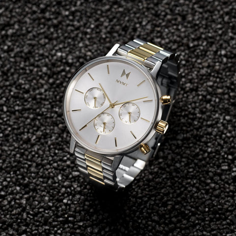 MVMT Nova - Dual Timezone Women’s Wristwatch - Minimalist Dress Watch for Women - 3 ATM/30 Meters Water-Resistant Timepiece - Stainless Steel Analog Women’s Watch with Interchangeable Bands - 38mm MVMT