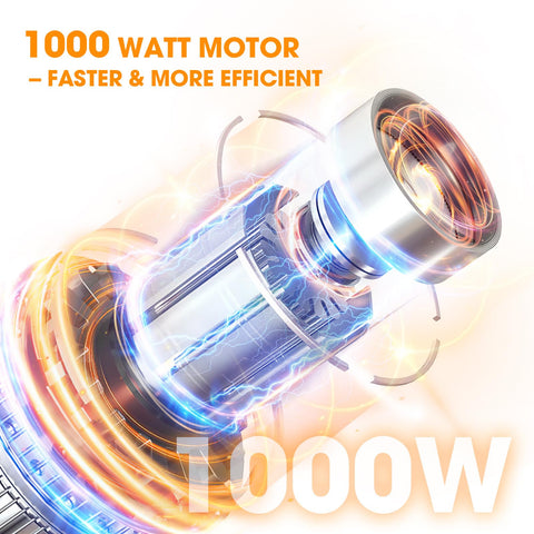 FUNAVO.vo Immersion Blender, 1000W Anti-scratch 5-in-1 Hand Blender, Upgraded 12 Speed Stainless Steel Blade Stick Blender with Turbo Mode, 20oz Beaker, 17oz Chopping Bowl, Whisk, BPA-Free FUNAVO.vo