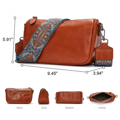 Leather Purse Crossbody Bag for Women: Genuine Leather Purses for Women Trendy - Small Shoulder Cross Body Bag BOYATU