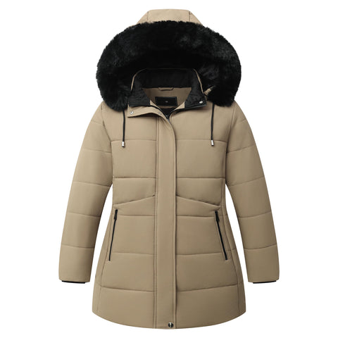 KAIDER Women's Plus Size Winter Coat Waterproof warm Down Coat Detachable Hooded Parka Jacke KAIDER