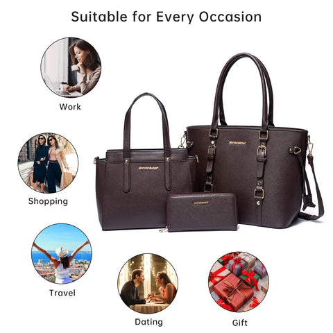Montana West Tote Bag for Women Handbags Tote Purse with Wallet Set Shoulder Satchel Bag for Women 3pcs MWC3-C032WCF Montana West