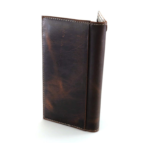 Ariat Men's Rodeo Wallet, Hand Tooled Leather Corner, Antiqued Silver Concho, Tan ARIAT