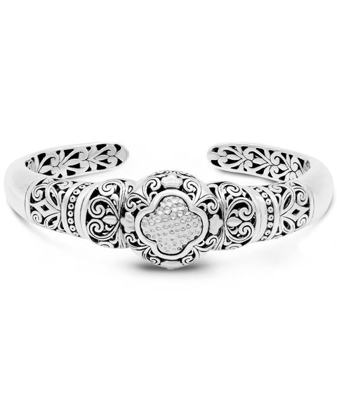 DEVATA Sterling Silver 925 Bali Filigree Cuff Bracelet DHK3285ASS (Size S) DEVATA