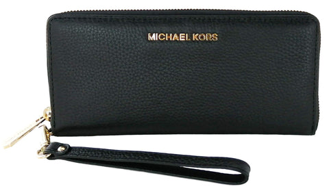 Michael Kors Women's Continental, Black/Gold, Large Sized Purse Wallet Michael Kors