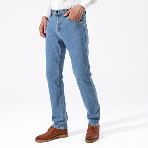 GAIAKOU baggy jeans for men slim fit plus size stretch light wash blue designer work man denim pants loose straight leg mens stretchy regular relaxed fit male carpenter elastic fashion new men's jeans