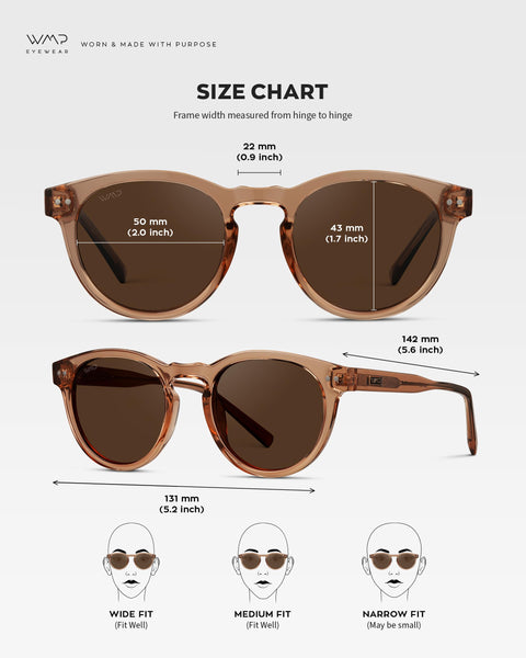 Round Polarized Sunglasses for Women - Retro Classic UV400 Protection for Driving & Everyday Wear (Light Crystal Brown/Brown Lens)