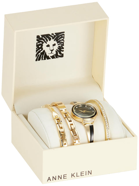 Anne Klein Women's Japanese Quartz Dress Watch with Metal Strap, Black, 8 (Model: AK/2716BKST) Anne Klein