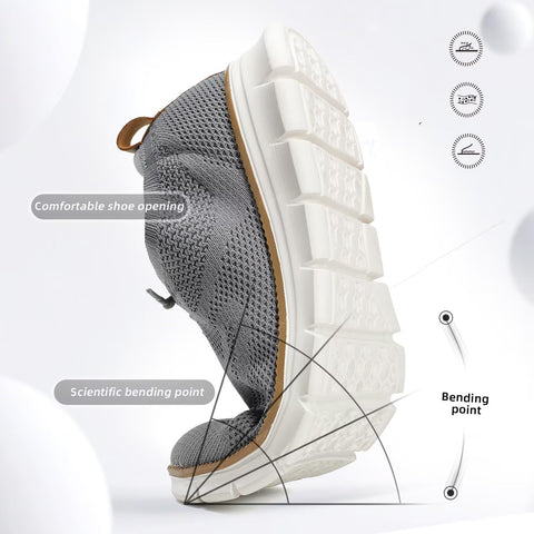 Men's Casual Dress Shoes Fashion Mesh Oxfords Business Walking Work Sneakers Comfortable Lightweight Soft Sole Grey
