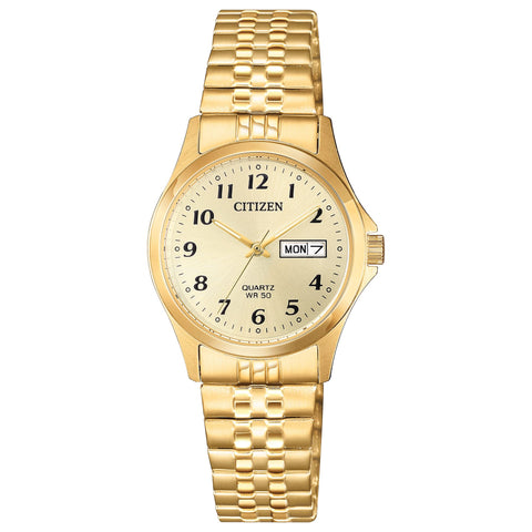 Citizen Quartz Womens Watch, Stainless Steel, Classic, Gold-Tone (Model: EQ2002-91P) Citizen