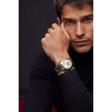 Bulova Men's Classic Surveyor 3-Hand Automatic Watch, Hack Feature, Luminous Hand, Open Aperture, Screw-Back Case, 42mm Bulova