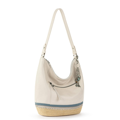 The Sak Sequoia Hobo Bag - Premium Leather Women's Handbag for Everyday And Travel, Durable, Large Purse With Shoulder Bag Strap & Zipper Pocket, Coastal Block Espadrille The Sak