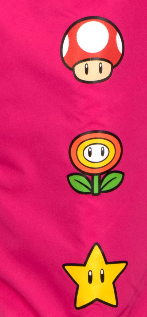 Nintendo Super Mario Bomber Jacket for Girls, Mario and Luigi Bomber Jacket (Peach Pink, Size 6/6X)