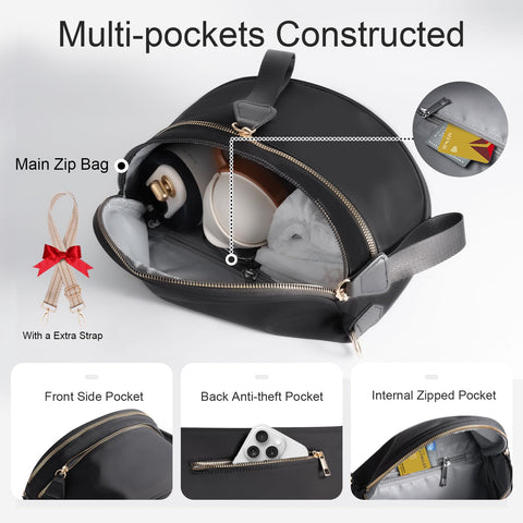 Bum Bags for Women Checkered Crossbody Bag Large Nylon Belt Purse Fanny Packs, Bonus with a Extra Strap