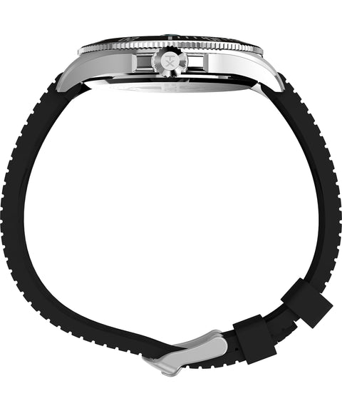 Timex Men's Deep Water 43mm Watch - Black Strap Green Dial Silver-Tone Case Timex