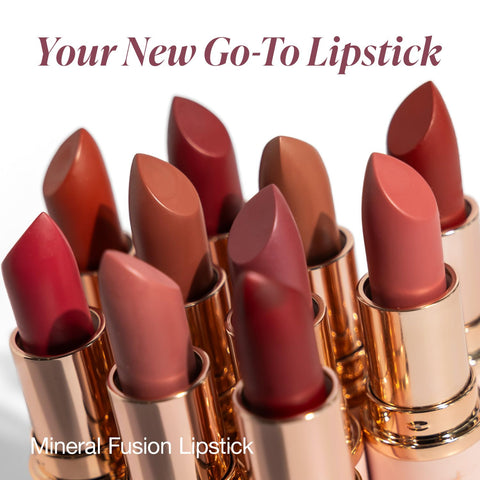 Mineral Fusion Long-Lasting Lipstick, Vivid & Smudge-Free Lip Color with Avocado Oil, Cocoa Seed Butter, Free of FD&C Dyes, Paraben and Gluten, Negroni