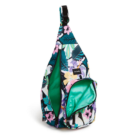 Vera Bradley Women's Recycled Lighten Up Reactive Sling Backpack, Island Floral, One Size Vera Bradley