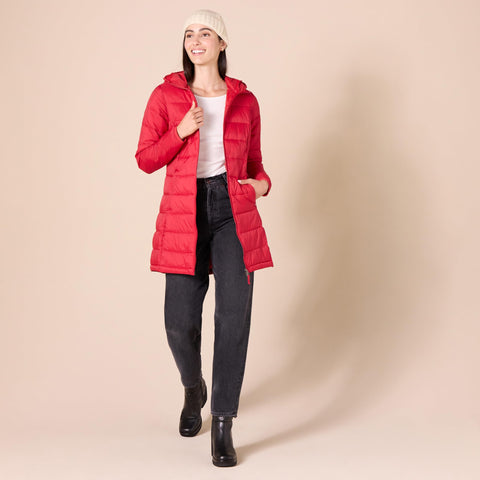Amazon Essentials Women's Lightweight Full-Zip Water-Resistant Hooded Puffer Coat (Available in Plus Size), Red, XX-Large Amazon Essentials