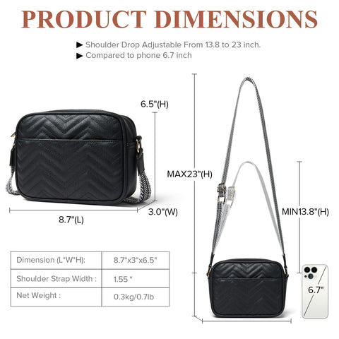 Shrrie Quilted Crossbody Bags for Women Trendy Crossbody Purse Small Crossbdy Bags for Women with Wide Strap Shrrie