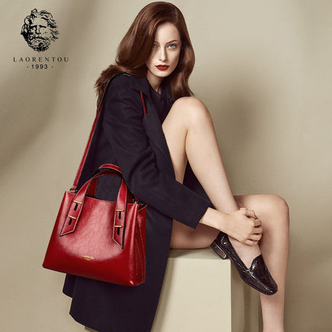LAORENTOU Women Crossbody Handbags Cow Leather Satchel Handbags for Women Top-handle Shoulder Tote Purses LAORENTOU