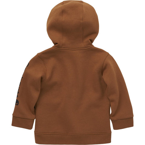 Carhartt Baby Boys Long-Sleeve Half-Zip Hooded Sweatshirt, Carhartt Brown, Toddler 4T