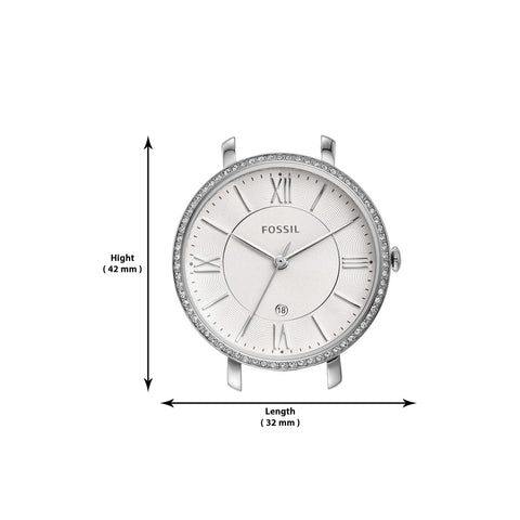 Fossil Women's Jacqueline Quartz Stainless Steel Mesh Three-Hand Watch, Color: Silver (Model: ES4627) Fossil