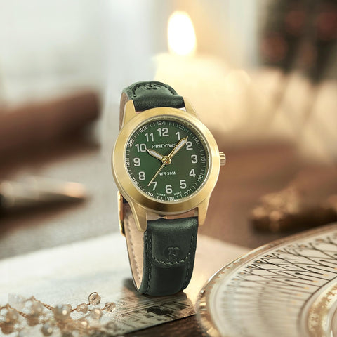 PINDOWS Watches for Women, Classic Business Analog Quartz Small Ladies Watches, 3ATM Waterproof Fashion Dress Watch with Easy-to-Read Luminous Dial