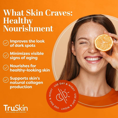 TruSkin Vitamin C Serum For Face – Anti Aging Formula with Vitamin C, Hyaluronic Acid, Vitamin E – Brightening Serum – Improve Appearance of Dark Spots, Tone, Fine Lines & Wrinkles, 2 Fl Oz TruSkin