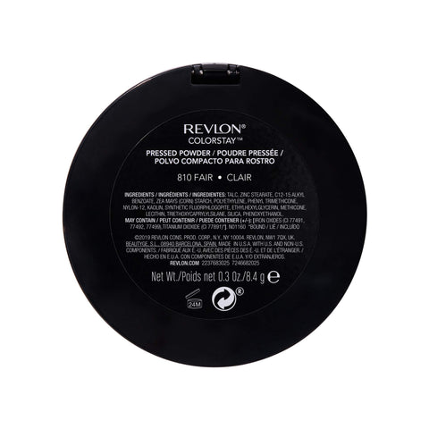 Revlon ColorStay Pressed Powder Face Makeup, Longwearing, Fragrance-Free, Noncomedogenic, 810 Fair, 0.3 oz