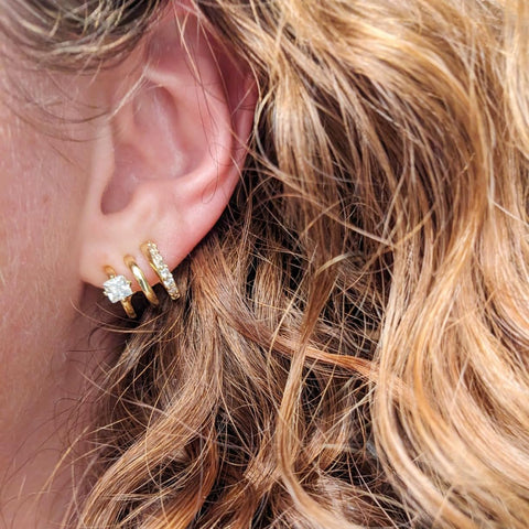 Obidos 14K Gold Plated Illusion Stud Earrings | Gold Hoop Earrings for Women