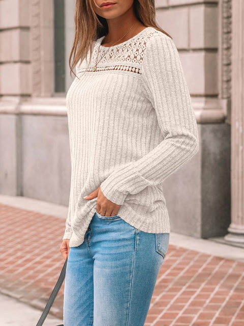 AUTOMET Womens Lace Long Sleeve Shirt Fall Top Fashion Dreesy Casual Tunic Sweaters Mesh Clothes Trendy Work Cute Outfits Apricot M