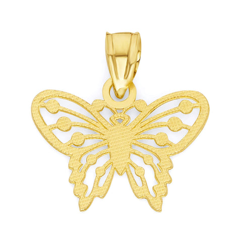 10k Solid Real Gold Butterfly Pendant Small Animal Charm Casual Everyday Wear Jewelry Charm