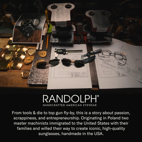 Randolph Eyewear Aviator Sunglasses for Men and Women – Classic Aviator Glasses with Polarized Lenses and Matte Chrome Frame, UV Protection Sunglasses Made to Last a Lifetime (Agx Green)