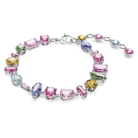 Swarovski Gema Soft Bracelet, Multicolored Crystals, Mixed Cuts, on Gold-Tone Finished Band, Part of the Swarovski Gema Collection Swarovski