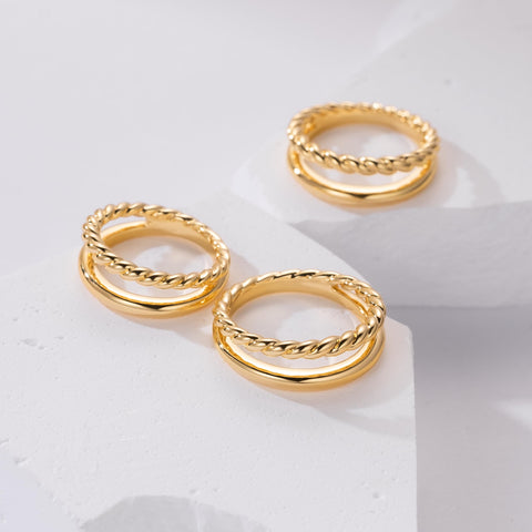 misszhi Gold Rings 14K Gold Rings For Women Chunky Gold Rings Gold Jewelry For Women Classic Double Twisted Rings For Women Non Tarnish 8 misszhi