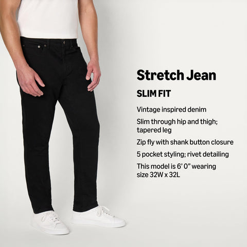 Amazon Essentials Men's Slim-Fit Jeans, Black, 40W x 30L