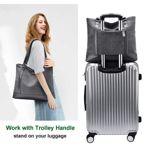 Large Tote Bags for Women 15.6 Inch Laptop Bag Lightweight Canvas Professional Work Briefcase Barsine