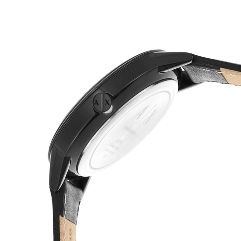 A｜X ARMANI EXCHANGE Men's Leather Watch, Color: Black/Black (Model: AX2719) A｜X ARMANI EXCHANGE