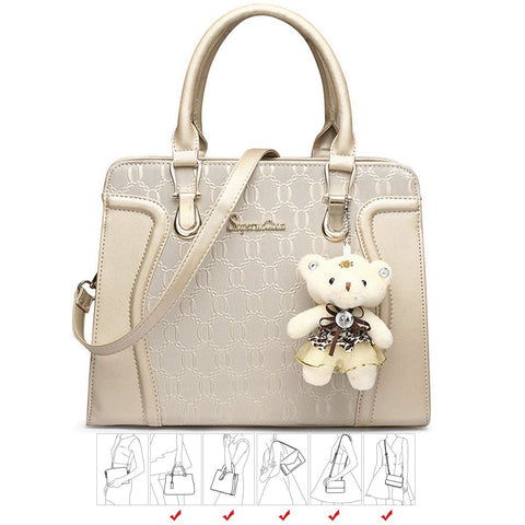 Soperwillton Women's Fashion Handbags Tote Bags Shoulder Bag Top Handle Satchel Purse Set 4pcs Soperwillton