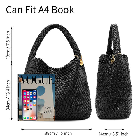 PS PETITE SIMONE Woven Tote Bag for Women Large Woven Purse Woven Leather Handbags Braided Purse Weave Purse Hazel PS PETITE SIMONE
