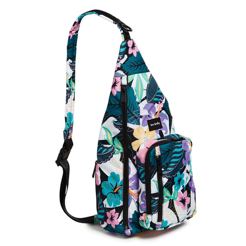 Vera Bradley Women's Recycled Lighten Up Reactive Sling Backpack, Island Floral, One Size Vera Bradley