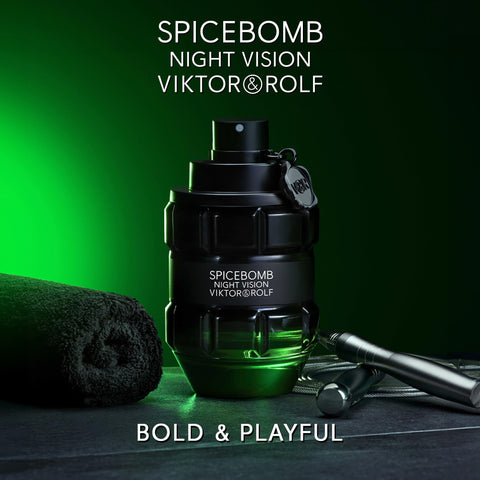 Viktor&Rolf - Spicebomb Nightvision Eau de Toilette Spring Gift Set - Woody & Spicy - Cologne for Men - With Notes of Citrus & Tobacco - Full Size, 3 Fl Oz & Travel Size, 0.68 Fl Oz Viktor&Rolf