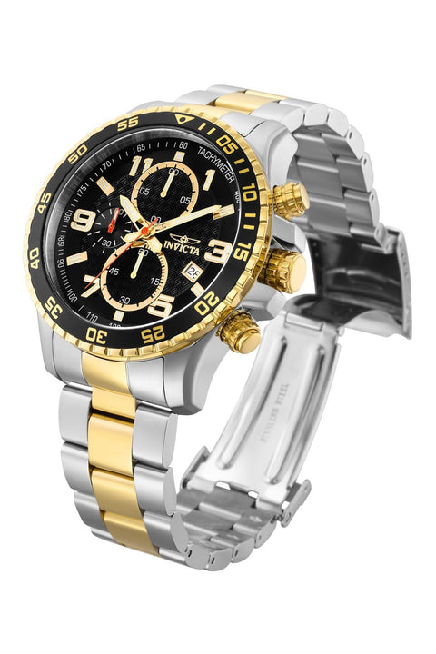 Invicta Men's 14876 Specialty Chronograph Black Textured Dial Two Tone Stainless Steel Watch Invicta