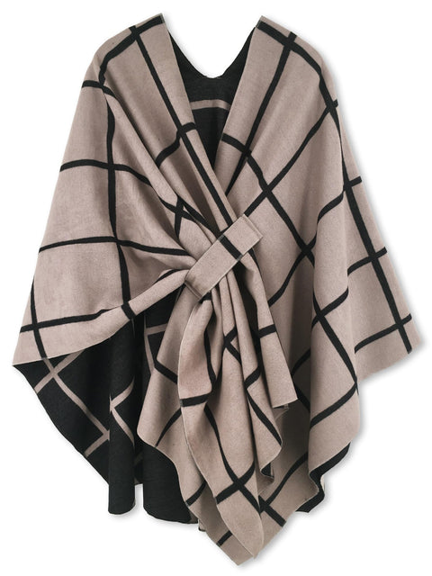 Moss Rose Women's Travel Gift Shawl Wrap Poncho Ruana Cape Open Front Cardigan for Fall Winter Holiday Moss Rose