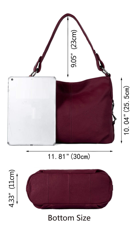 YALUXE Genuine Leather Shoulder Bag Stylish Hobo Handbag Women's Crossbody Purse Travel Top-Handle Tassel YALUXE